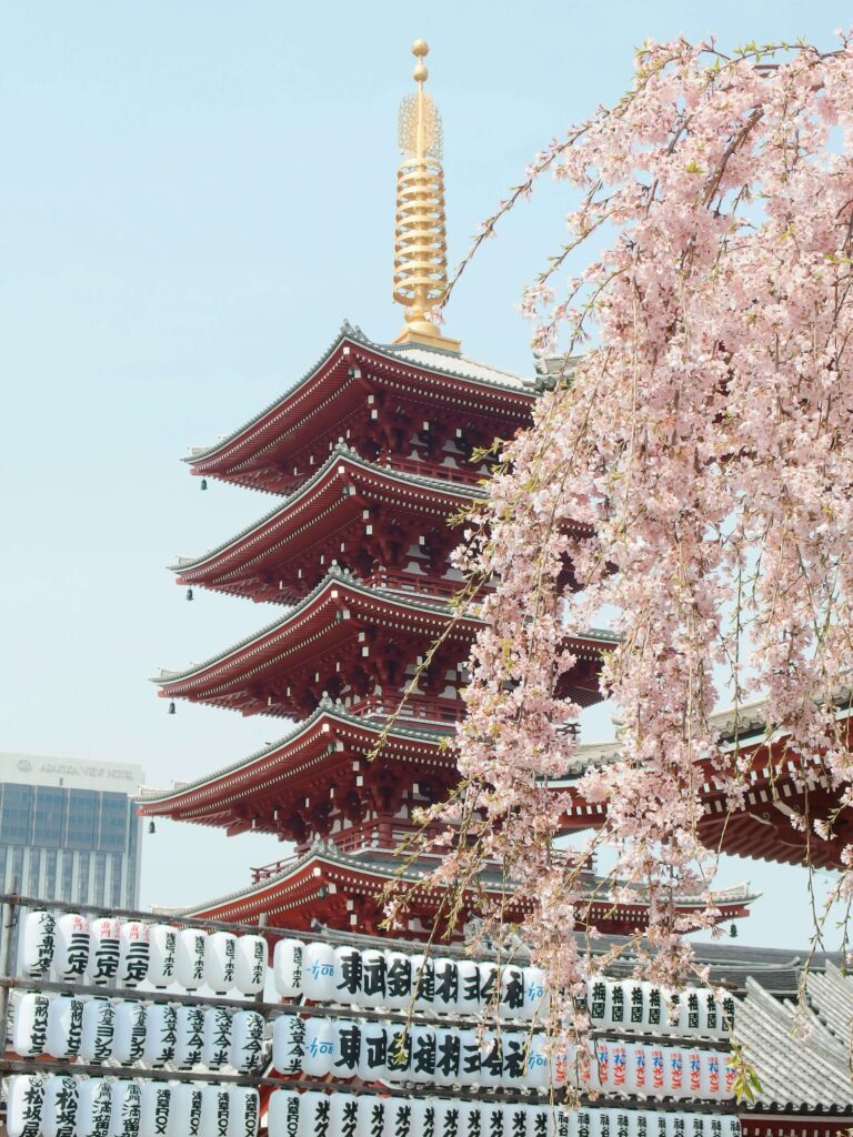 Vue pittoresque du temple Senso-ji à Tokyo, Japon.