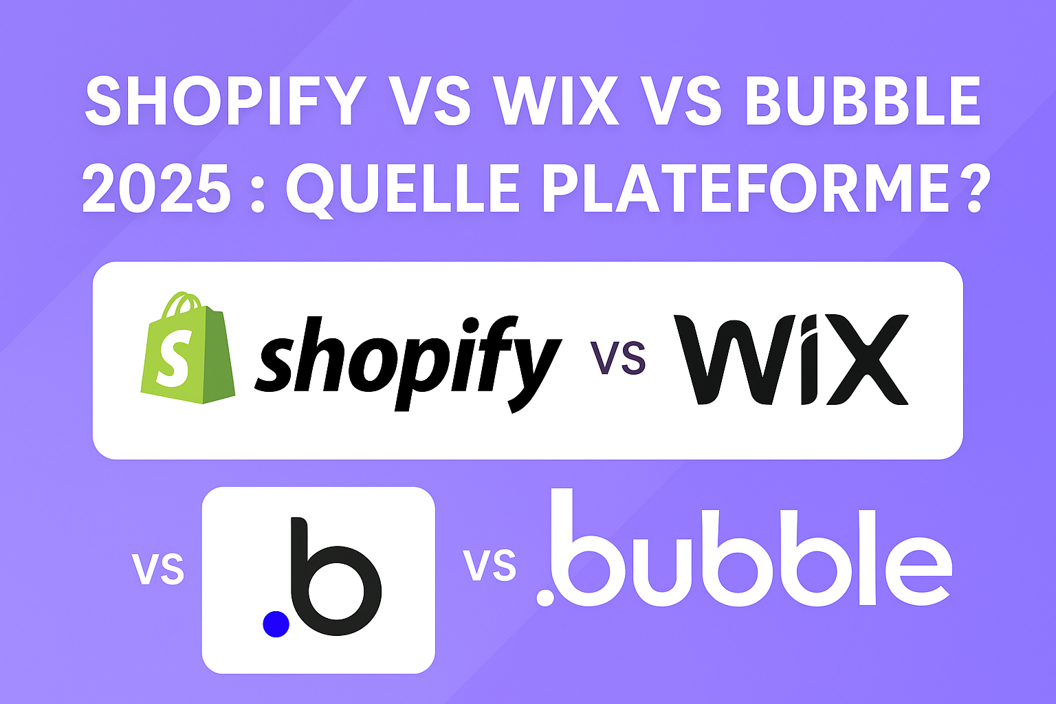 Lire la suite à propos de l’article Shopify vs Wix vs Bubble 2026 : Quelle Plateforme Choisir ?