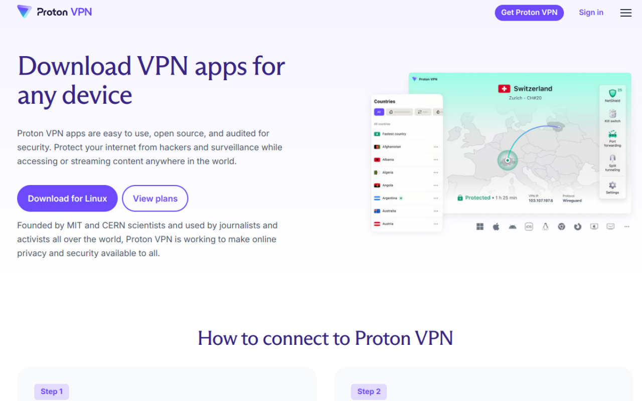 Télécharger Proton VPN sur toutes les plateformes