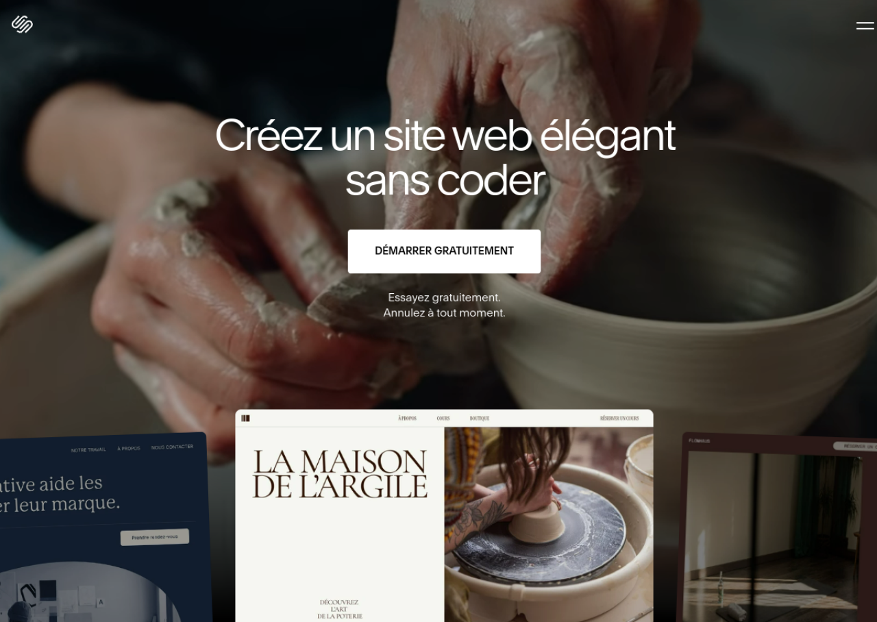 Page d'accueil de Squarespace : créez un site web élégant sans coder
