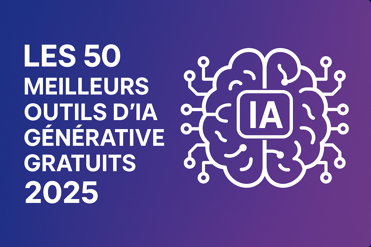 Lire la suite à propos de l’article Les 50 meilleurs outils d’IA générative gratuits à explorer en 2025