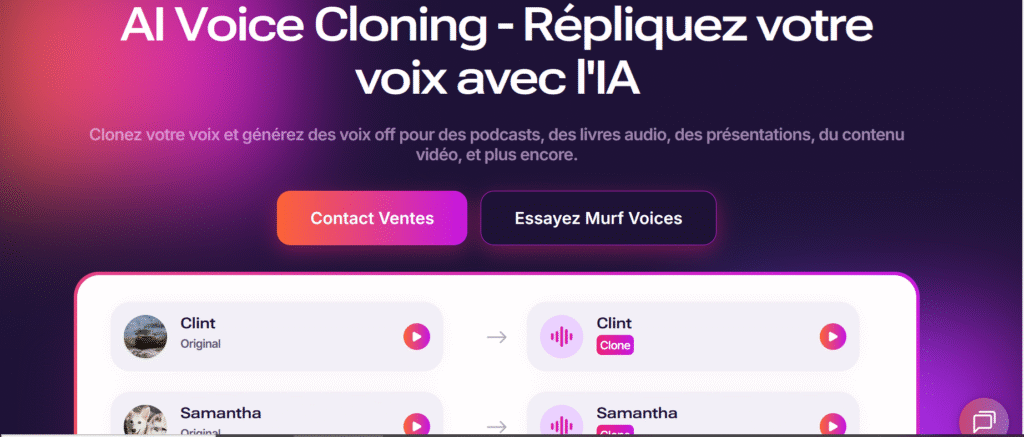 Clonage voix IA Murf AI