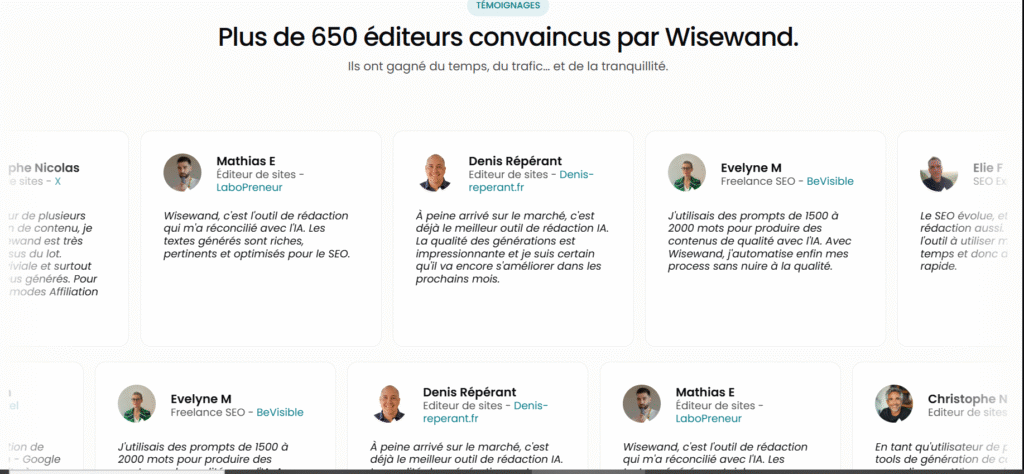 Témoignage Wisewand