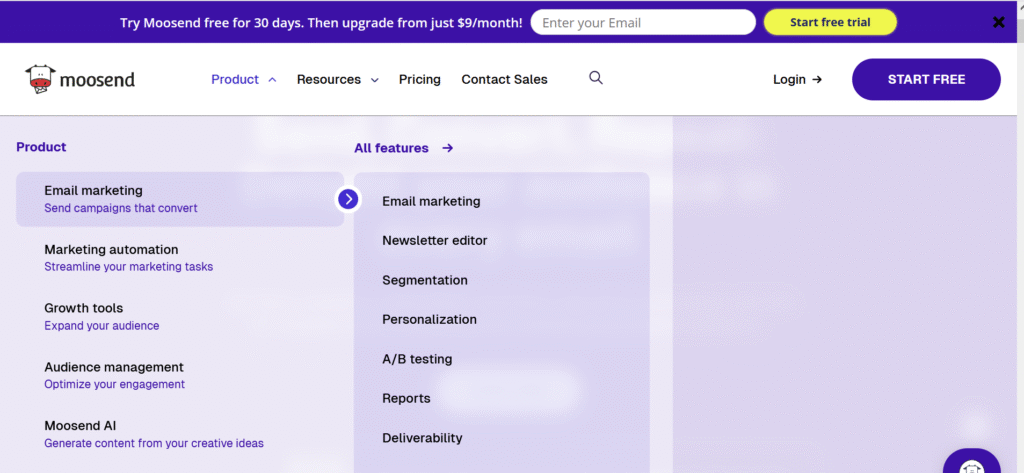 Fonctionnalités Moodsend