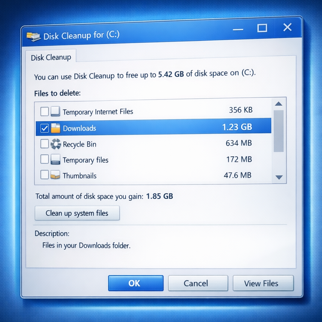 Outil Nettoyage de disque Windows pour libérer de l'espace et accélérer le PC