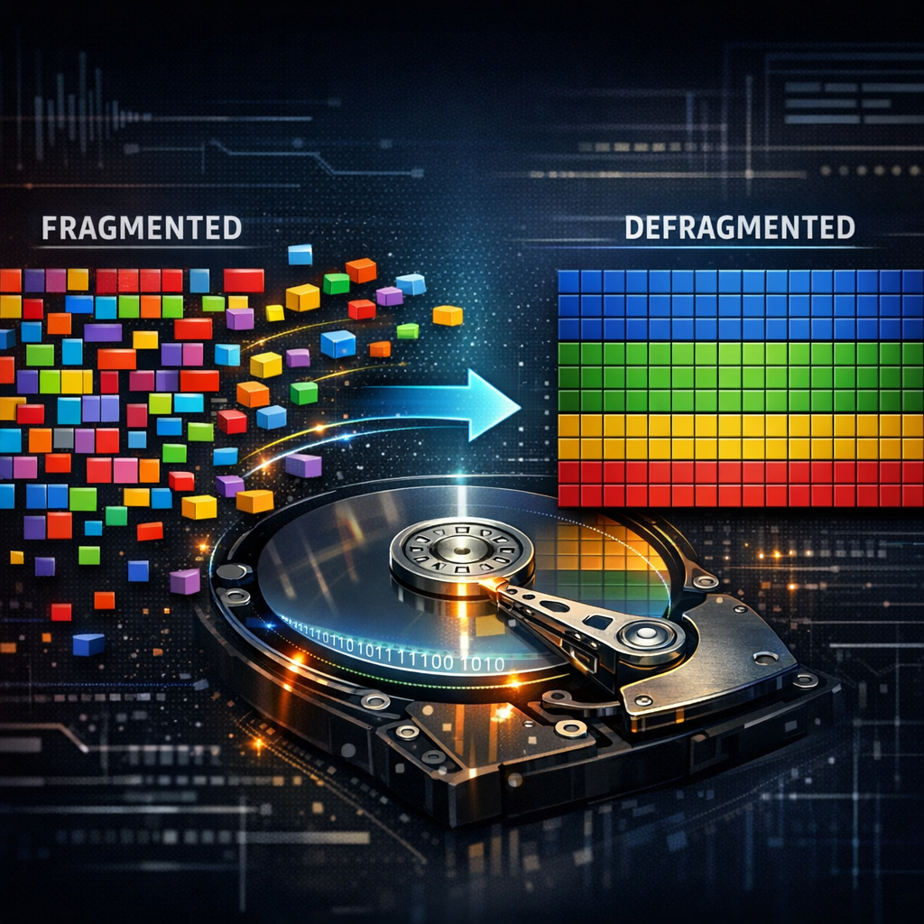 Défragmentation disque dur HDD pour améliorer les performances d'un PC lent