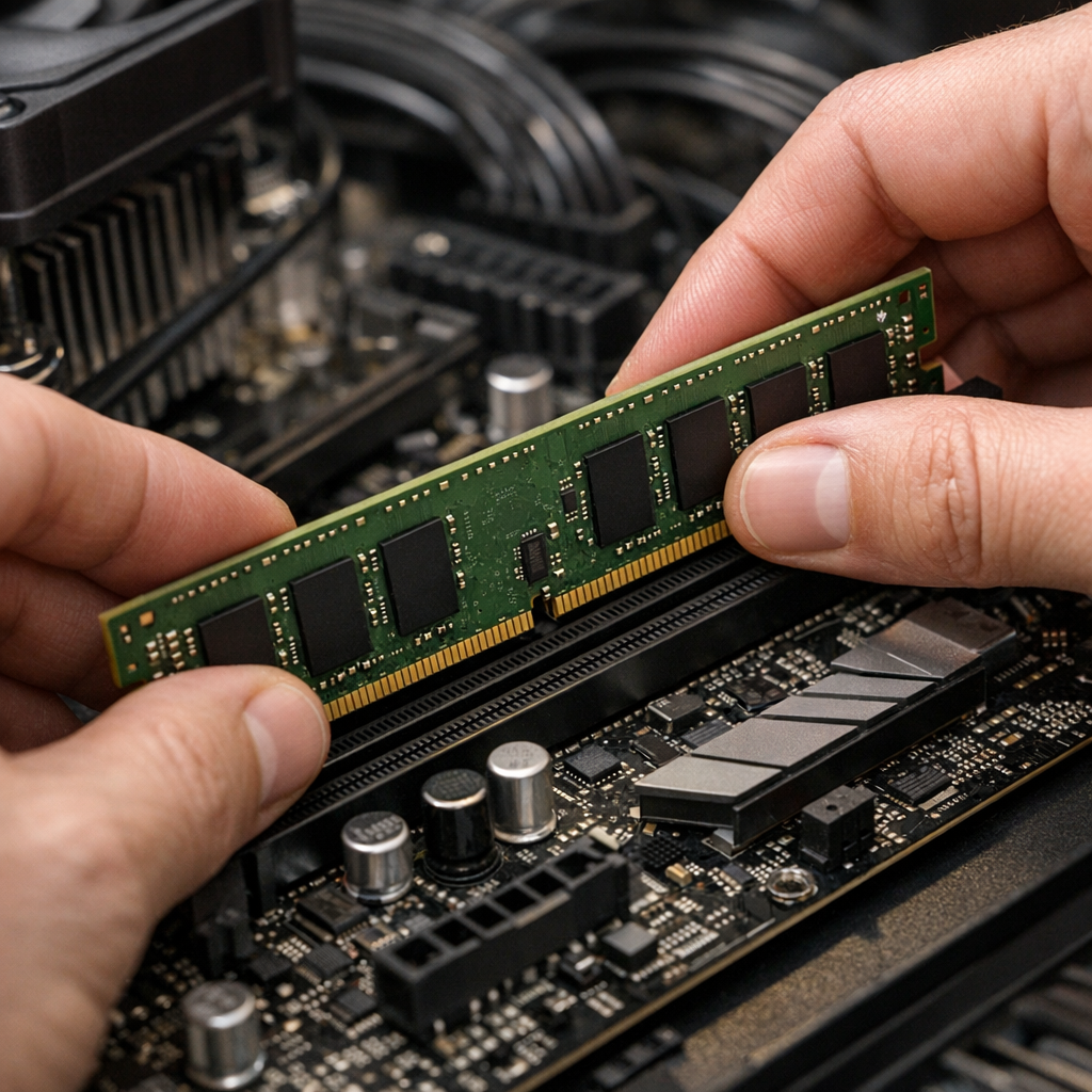 Installation de barrette RAM pour améliorer les performances d'un ordinateur lent