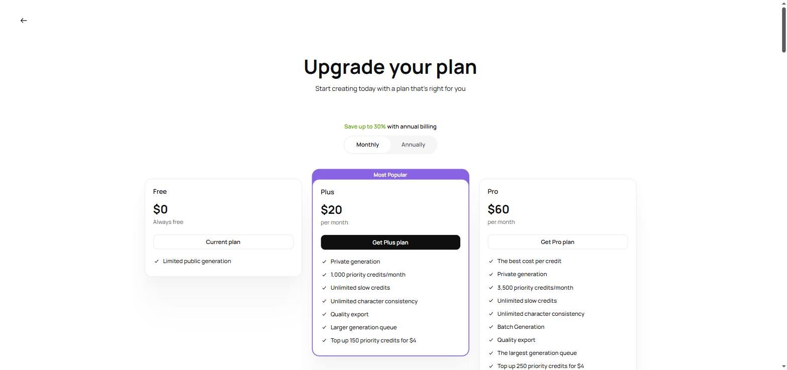 Tarifs Ideogram AI 2026 - plans Free, Plus et Pro avec détails