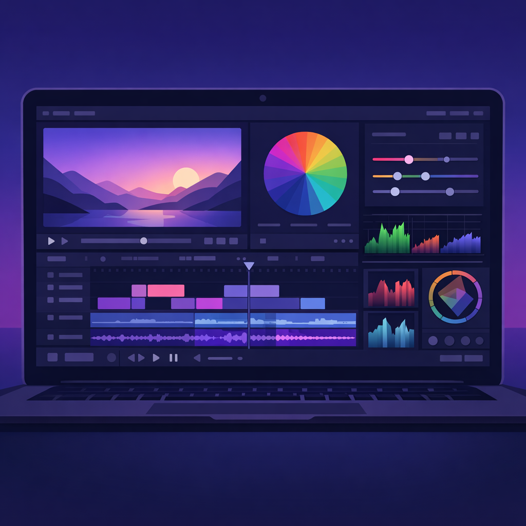 Comparatif des meilleurs logiciels de montage vidéo 2026 - interface professionnelle