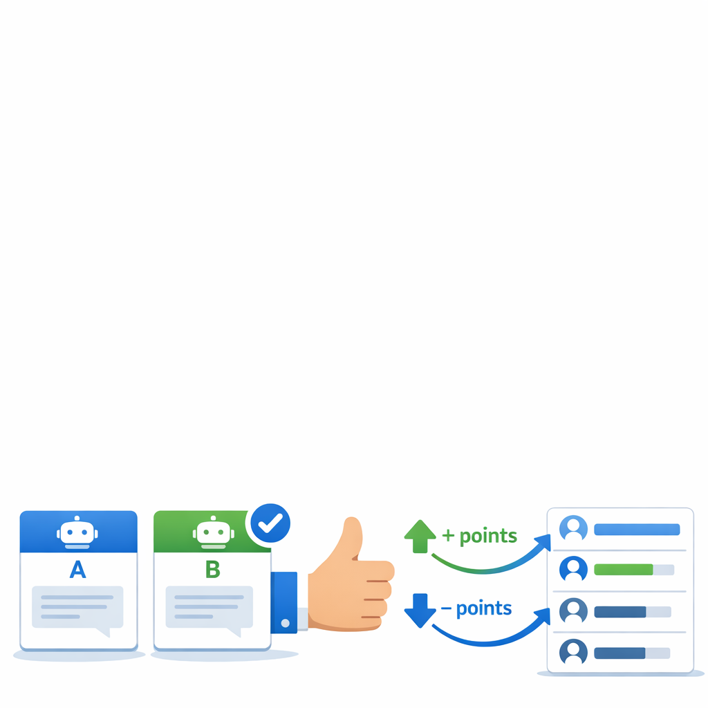 Fonctionnement du système de score Elo sur LMArena - vote anonyme et calcul du classement