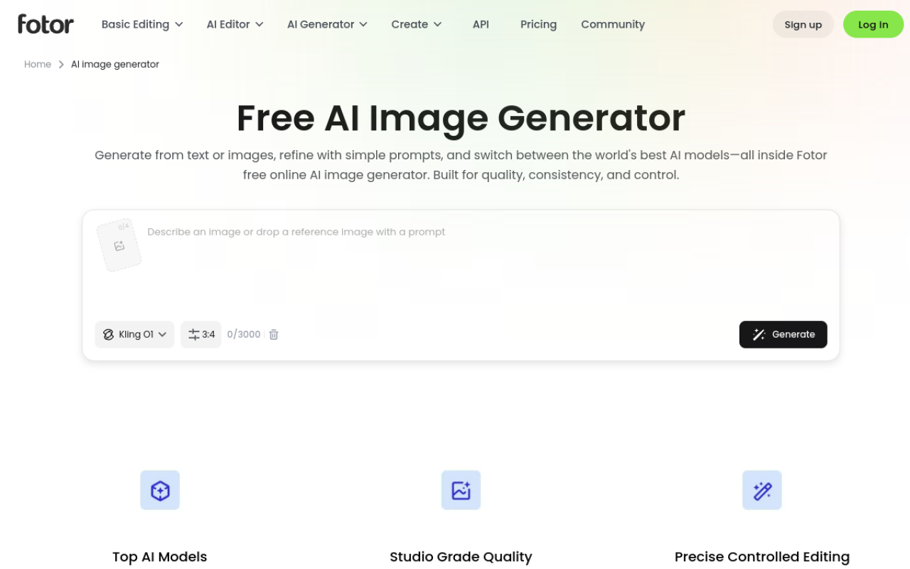 Fotor, générateur d images IA gratuit