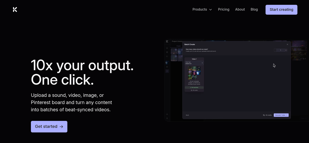 Page de présentation de Kaiber Beat Sync