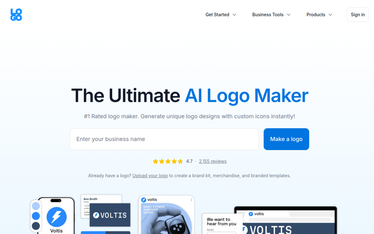 Logo.com, création de logo par IA