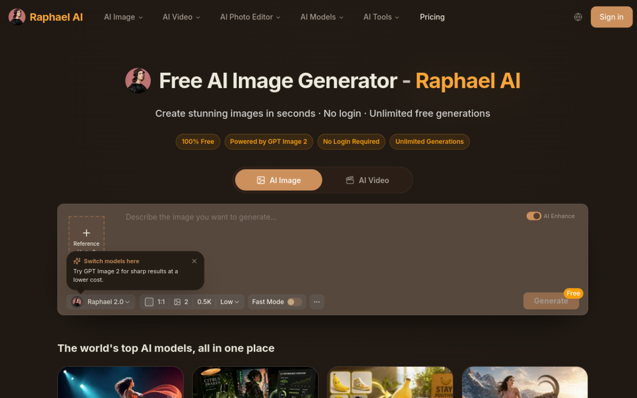 Raphael AI, générateur d images FLUX