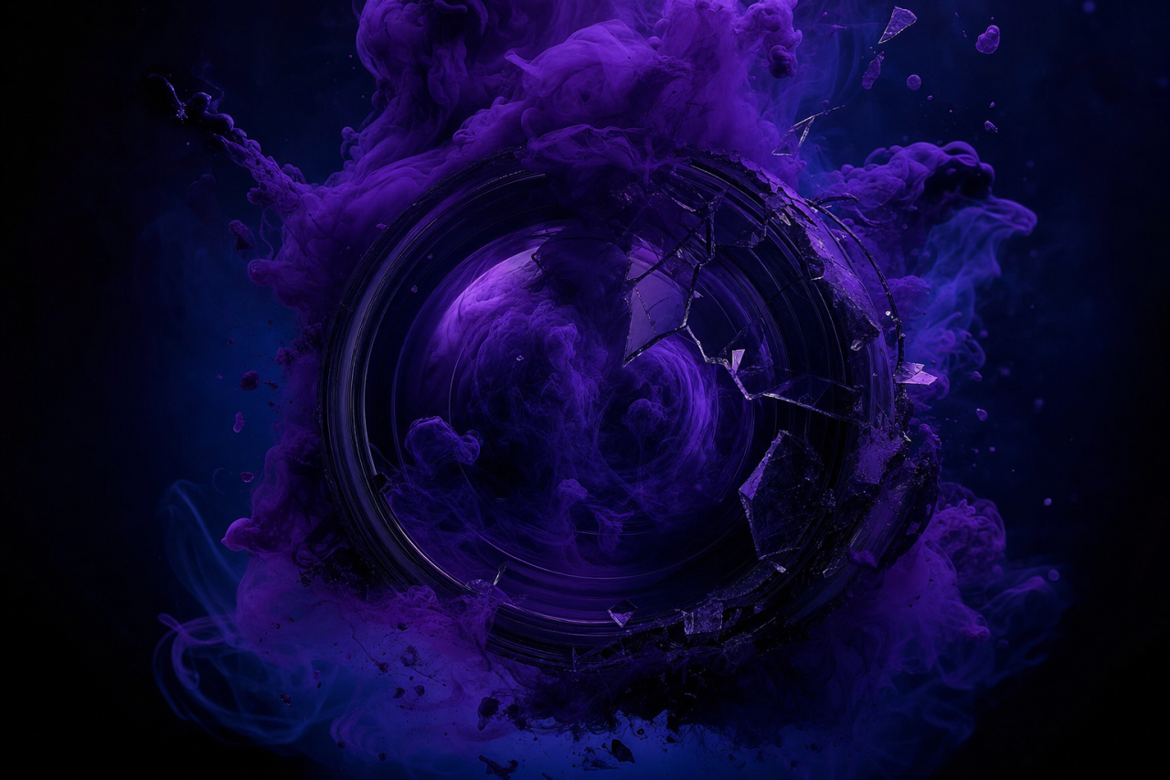 Generateur video IA sans censure, encre violette abstraite