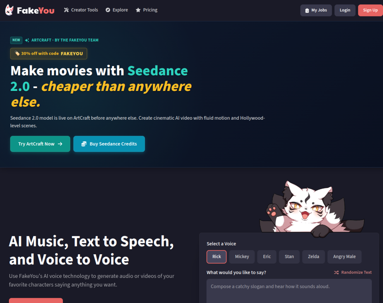 FakeYou, plateforme de synthèse vocale par catalogue de voix