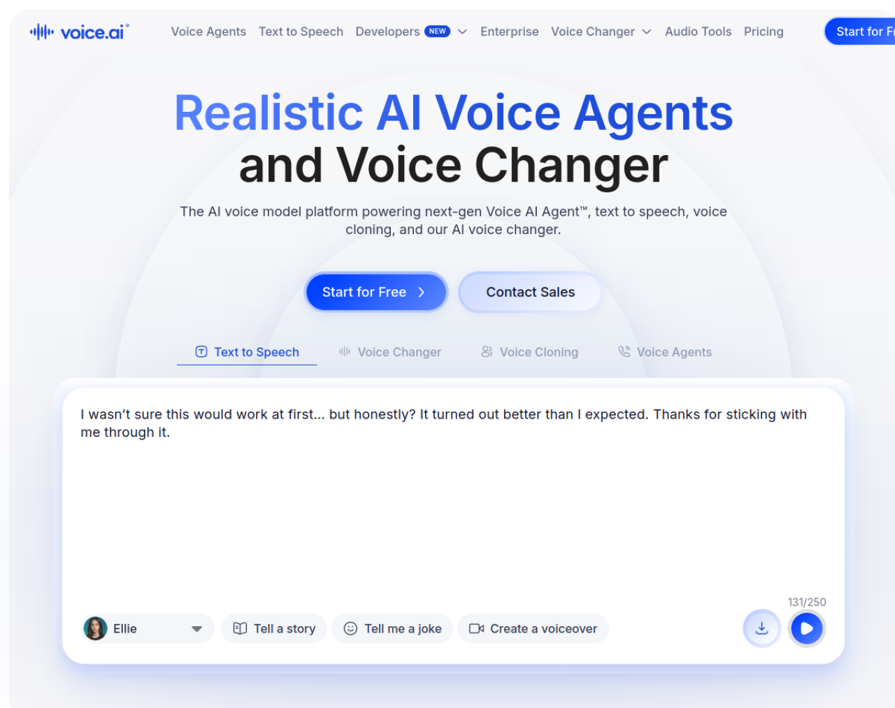 Voice.ai, agents vocaux et changeur de voix IA